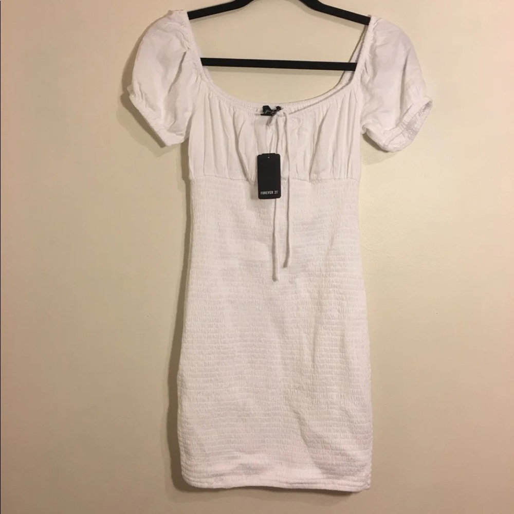 woven dress white
